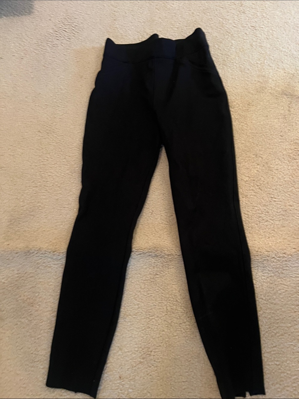 SPANX Black Sculpting Leggings with Red Logo Tag